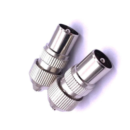 Metal RF Male Connector for TV Antenna Cable Connections – durable metal male RF connector for secure TV antenna cable hookups, ideal for DIY replacements