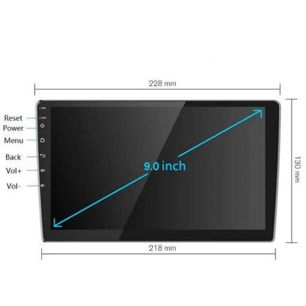 Android Car Navigation System with 9-Inch Reversing Display - 9.0 inch 1024x600 touchscreen unit with power/menu/back/vol controls, 228x130mm dimensions