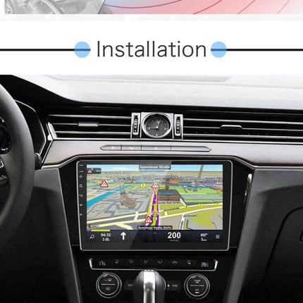 Android Car Navigation System with 9-Inch Reversing Display installed in car dashboard showing 1024x600 map navigation screen