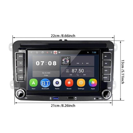 7-Inch Volkswagen Car Multimedia Player with Bluetooth and Navigation - 7-inch touchscreen GPS Bluetooth radio for Volkswagen vehicles