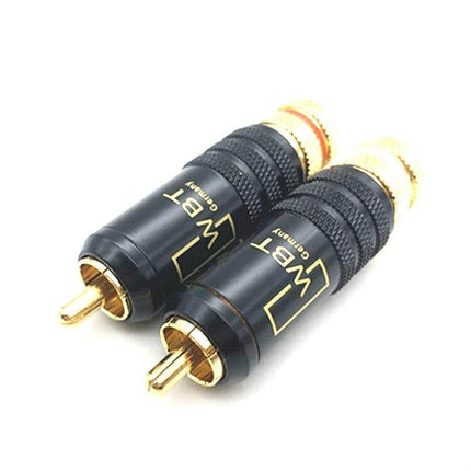 RCA Lotus Plug with Gold-Plating for Audio Connections — copper-based gold-plated RCA connector for speakers, amplifiers and home theater systems