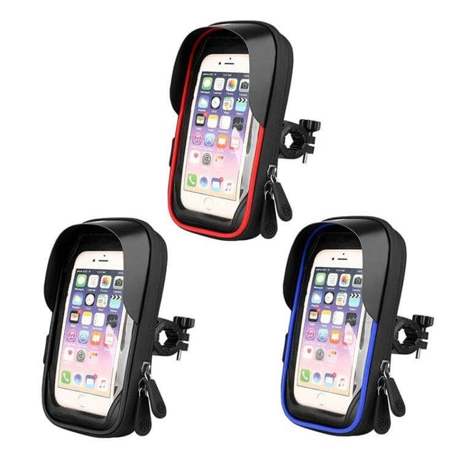 Mountain Bike Phone Holder With Touch Screen Mount – waterproof TPU handlebar phone case fits 4.5–6.4" devices, glove-friendly laminated touch film