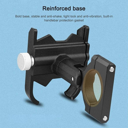 Bicycle Phone Holder for Handlebars and Rearview Mirrors - aluminum alloy reinforced base phone mount, anti-shake, weather-resistant