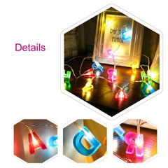 3 piezas de luces LED luminosas con letras de feliz cumpleaños que funcionan con pilas y luces coloridas con letras