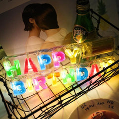 Colorful LED Birthday Letter String Lights - Set of 3 Battery-Powered Illuminations