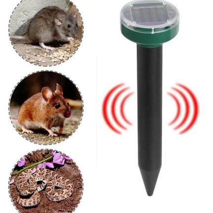 Solar Mouse Repeller Round Design For Patios And Gardens solar-powered stake repels mice quietly with vibrations, durable ABS+PVC for patios, gardens, balconies