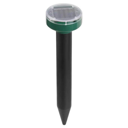 Solar Mouse Repeller Round Design For Patios And Gardens - solar-powered stake with round top, durable ABS+PVC, quiet vibration rodent deterrent for patios and gardens