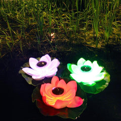 Solar Powered Waterproof Lotus Floating Garden Light