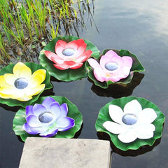 Solar Powered Waterproof Lotus Floating Garden Light