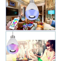 Bombilla LED E27 con música, luz de despertador inteligente, colorida, con control remoto