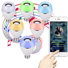 Bombilla LED E27 con música, luz de despertador inteligente, colorida, con control remoto