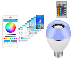 Bombilla LED E27 con música, luz de despertador inteligente, colorida, con control remoto