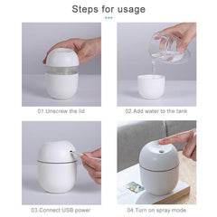 Ultrasonic Aromatherapy Humidifier with USB Power and Silent Operation for Home and Bedroom