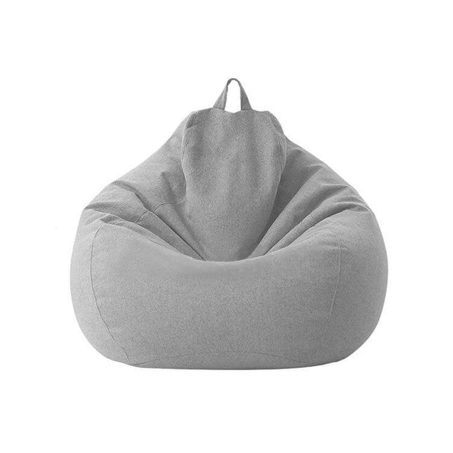 Lazy Sofa Bean Bag Chair Cover 70x80cm, Soft Fabric gray single-seat cover on white background