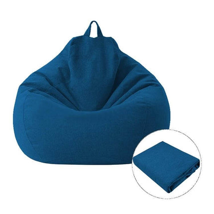 Lazy Sofa Bean Bag Chair Cover 70x80cm, Soft Fabric in solid blue polyester cover for living room or dorm seating