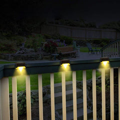 Outdoor Solar LED Staircase & Railing Lights - Waterproof Garden Landscape Illumination