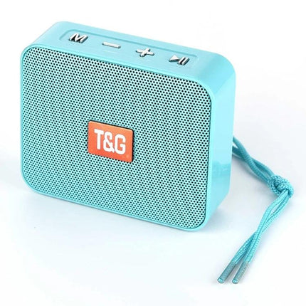 T And G Portable Bluetooth Speaker For Daily Commute Use compact turquoise travel speaker with strap for backpacks