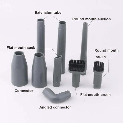 9-in-1 Vacuum Cleaner Accessory Set for Household Cleaning, 32/35mm - assorted extension tubes, flat and round brushes, connectors for home dust removal
