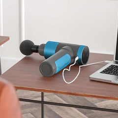 USB Rechargeable Muscle Massage Gun with Multiple Speed Settings and Interchangeable Heads