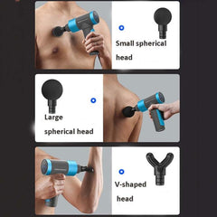 USB Rechargeable Muscle Massage Gun with Multiple Speed Settings and Interchangeable Heads