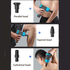 USB Rechargeable Muscle Massage Gun with Multiple Speed Settings and Interchangeable Heads