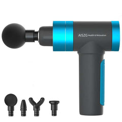 USB Rechargeable Muscle Massage Gun with Multiple Speed Settings and Interchangeable Heads Blue Ultimate Edition