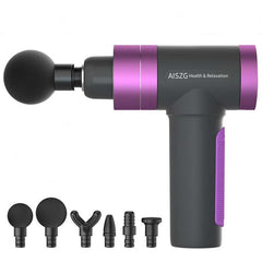 USB Rechargeable Muscle Massage Gun with Multiple Speed Settings and Interchangeable Heads Purple Extreme Edition