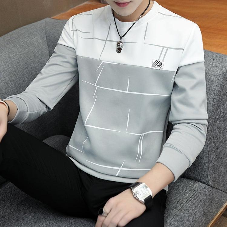 Slim Fit Long Sleeve Printed Crew Neck Sweater Shirt