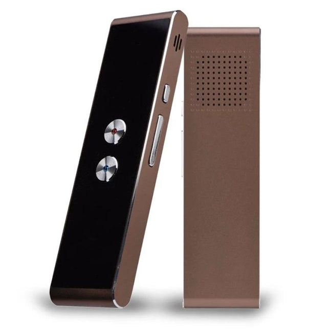 Voice Translator for Travel, Business, and Daily Learning - compact handheld voice translator device in bronze for real-time speech translation