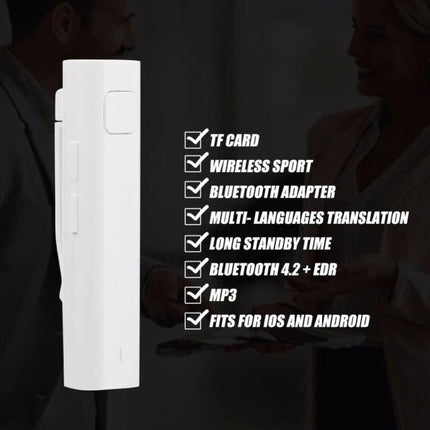 Earphone for Translating Languages During Travel and Business Meetings Bluetooth wireless translator earbud with multi-language support and long standby time