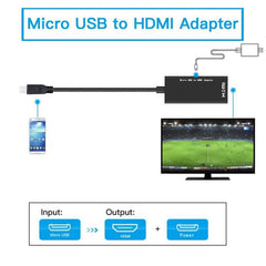 Micro USB to HDMI 1080P Adapter Cable for MHL Devices - Compatible with Samsung Galaxy and HUAWEI