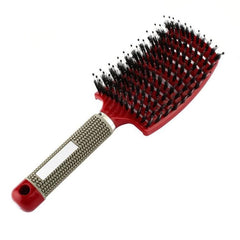 Curly Hair Detangling Scalp Massager Brush - Nylon Bristle Hairdressing Tool for Women and Men