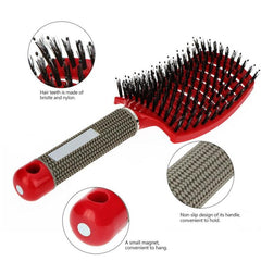 Curly Hair Detangling Scalp Massager Brush - Nylon Bristle Hairdressing Tool for Women and Men