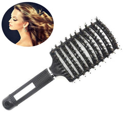 Curly Hair Detangling Scalp Massager Brush - Nylon Bristle Hairdressing Tool for Women and Men