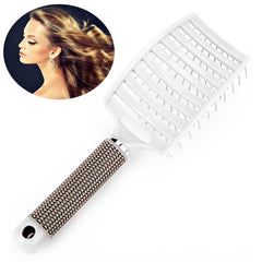 Peigne de massage du cuir chevelu, brosse à cheveux en nylon pour femmes, brosse à cheveux bouclée et démêlante pour salon de coiffure, outil de coiffure