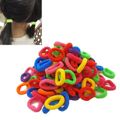 Vibrant 100-Piece Kids' Cute Rubber Hair Accessories Set