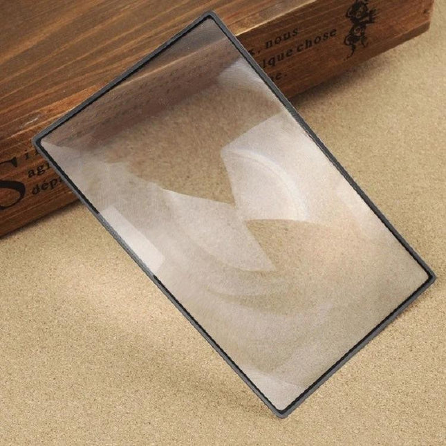 Slim 3x Magnification Card for Everyday Reading and Pocket Use — slim rectangular wallet magnifier for reading books, newspapers, labels