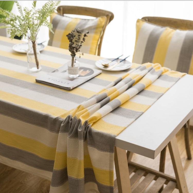 Rectangular Striped Tablecloth for Versatile Dining Spaces Yellow Grey Stripes 60x60cm