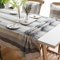 Rectangular Striped Tablecloth for Versatile Dining Spaces Grey Stripes 60x60cm