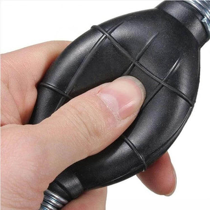 Manual Fuel Pump With Check Valve, Universal 6mm To 12mm - hand-held black bulb primer for diesel and gasoline fuel transfer, compact 15.4x4.6cm