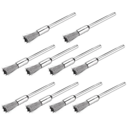 Wire Brush Set for Metal Descaling and Polishing Pen Shape - steel wire bristle pen brushes with alloy handles for rust, paint and burr removal