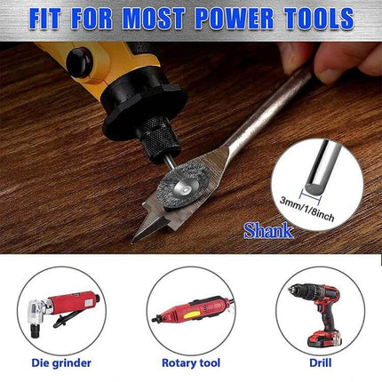 Wire Brush Set for Metal Descaling and Polishing Pen Shape - pen-shaped steel wire brush with alloy handle used on small metal parts, fits most power tools