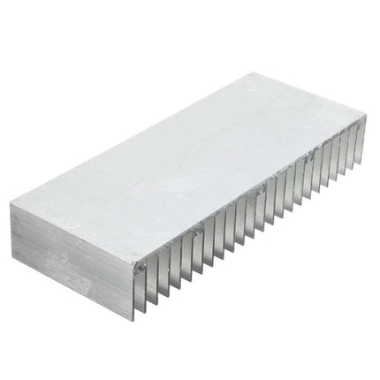 Aluminum Heat Sink for Electronic Component Cooling, 150x60x25mm — silver aluminum block with fins for circuit boards and power ICs