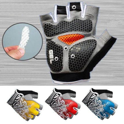 Cycling Gel-Padded Anti-Slip Half-Finger Gloves For Fitness - breathable gel-padded unisex cycling and workout gloves with invisible easy-pull design