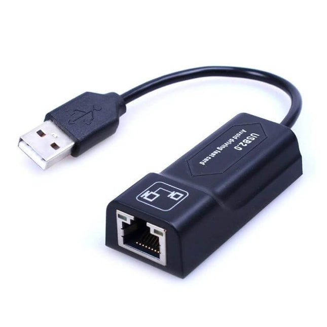 USB Ethernet Adapter for Laptop Wired Network Connections - black USB 2.0 to RJ45 dongle for stable wired internet