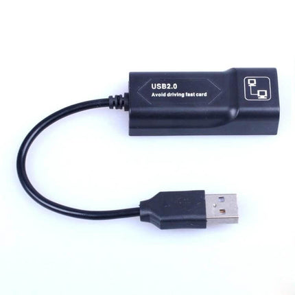 USB Ethernet Adapter for Laptop Wired Network Connections - black USB2.0 to RJ45 dongle for stable wired LAN on laptops