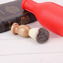 Brosse à raser les cheveux avec manche en bois, appareil de nettoyage de la barbe du visage, salon de rasage, outil pour poils de blaireau