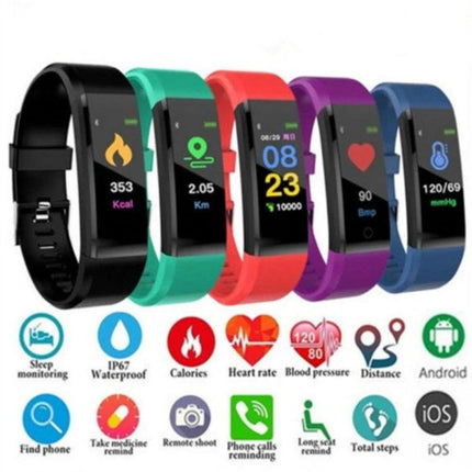 Daily ID115 Smart Bracelet for Fitness and Activity Tracking – colorful fitness bands showing steps, heart rate, sleep monitor and notifications