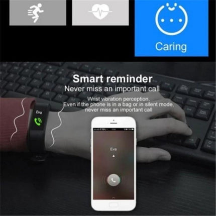Daily ID115 Smart Bracelet for Fitness and Activity Tracking showing wrist vibration call reminder and phone notification