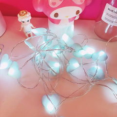 Luces de hadas LED con forma de corazón y farol, cadena de luces navideñas, iluminación festiva, decoración del dormitorio y el hogar